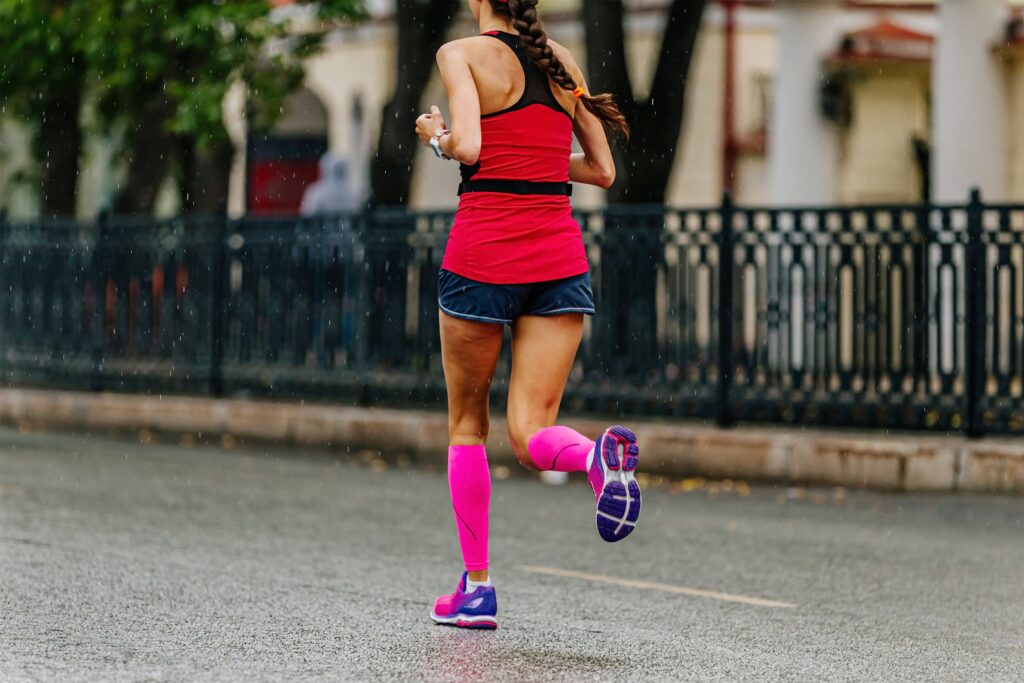 Woman Running the London Marathon